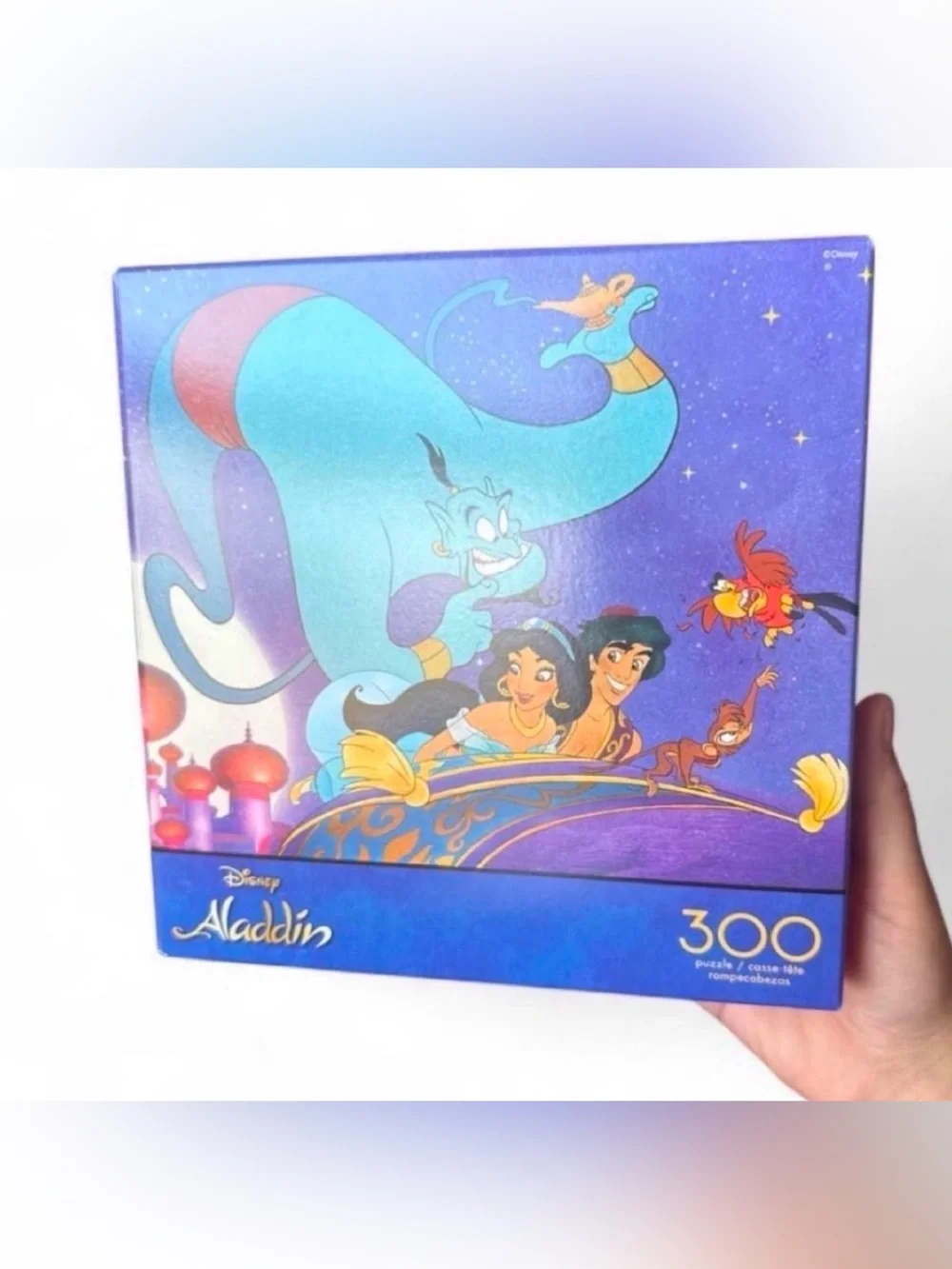 Disney Aladdin Puzzle with Blue Genie and Purple Sky